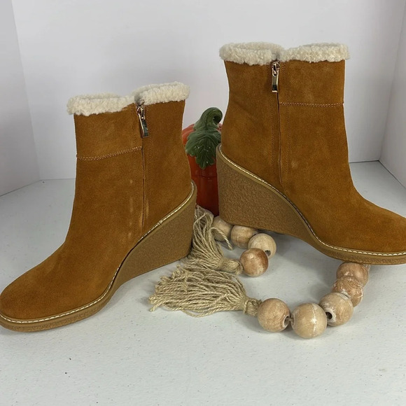 Franco Sarto Women's L-Ulayna Ankle Boots Sz 10 Color Whiskey Brown Suede NIB - Picture 8 of 12